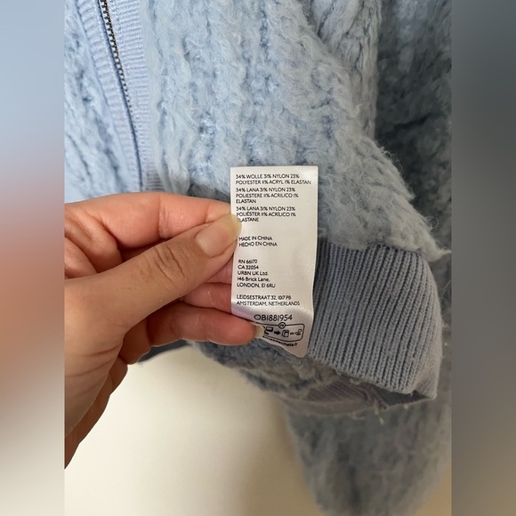 By Anthropologie Zip-Up Brushed Sweater Cardigan Blue - Picture 10 of 15